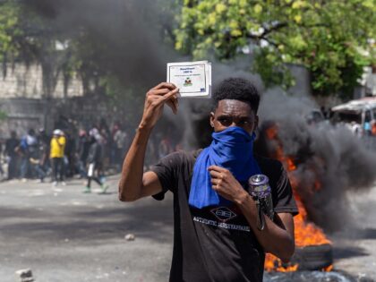 PORT-AU-PRINCE, HAITI - APRIL 02: Huge crowd of demonstrators take to the streets as they