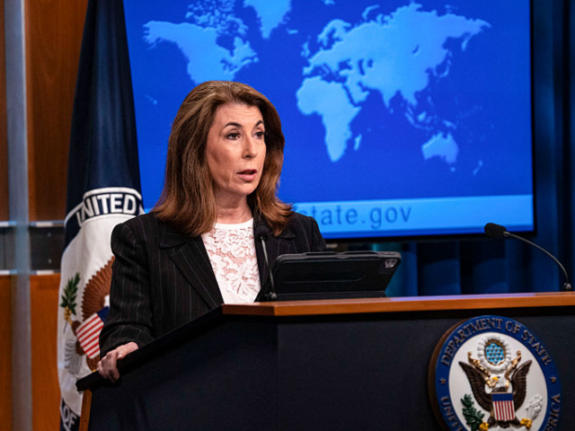 GettyImages-2213211492 Spokesperson for the US Department of State Tammy Bruce answers questions in a press confe