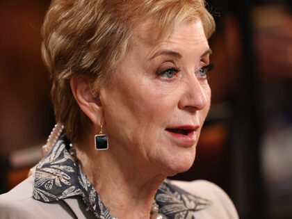 US Education Secretary Linda McMahon speaks during the Milken Institute Global Conference