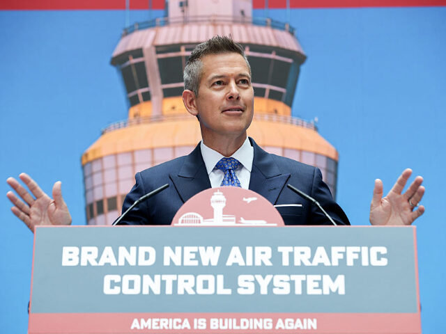 Sean Duffy, US secretary of transportation, during a news conference at the US Department