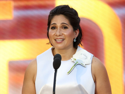 LOS ANGELES, CALIFORNIA - MAY 10: Barbara Peng speaks onstage during the Gold House 4th An