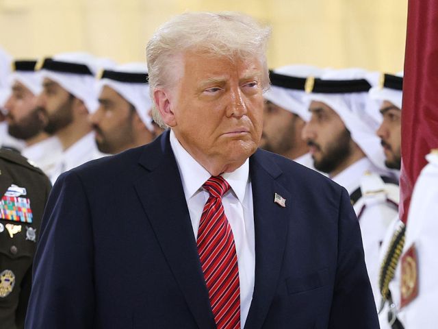 GettyImages-2215034677 DOHA, QATAR - MAY 14: U.S. President Donald J. Trump participates in an arrival ceremony a