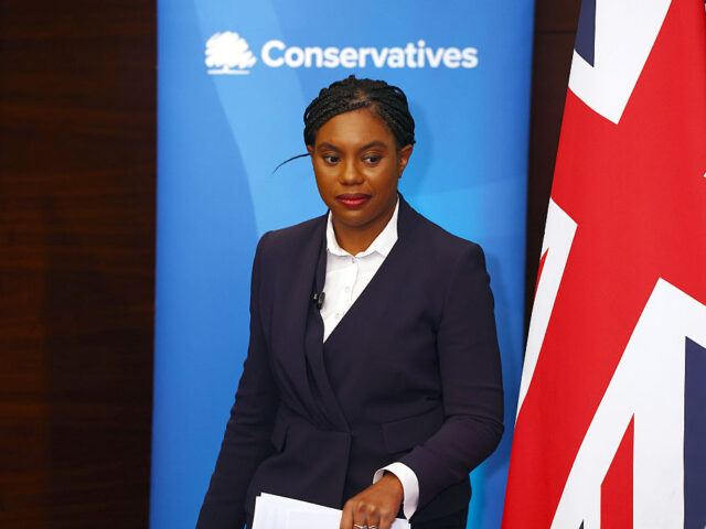 Conservative Leader Kemi Badenoch Speaks To Press Following UK-EU Summit LONDON, ENGLAND - MAY 19: Conservative Party leader Kemi Badenoch arrives for a press conf