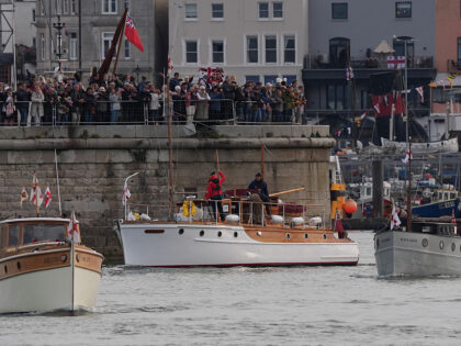 A flotilla of Little Ships sail out of Ramsgate, Kent, during the start of 'Dunkirk 8