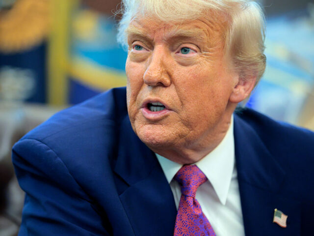 WASHINGTON, DC - MAY 20: U.S. President Donald Trump speaks in the Oval Office at the Whit