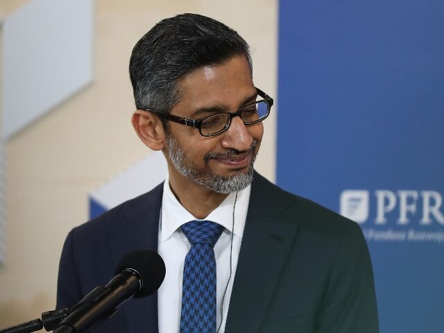Google boss Sundar Pichai with a sly grin