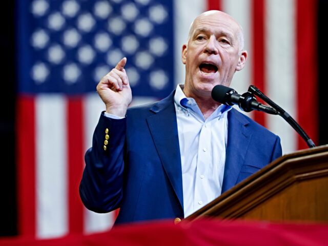 BOZEMAN, MONTANA - AUGUST 9: Montana governor Greg Gianforte speaks during a rally for Rep