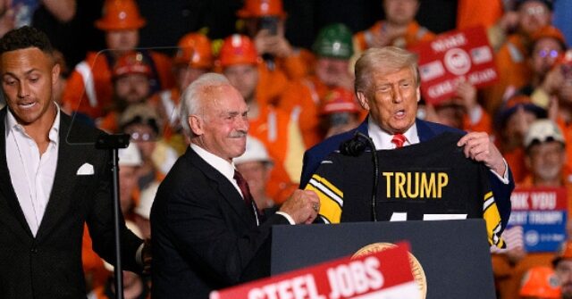 Steelers Legends Make Trump an 'Honorary Steeler' with Custom Jersey