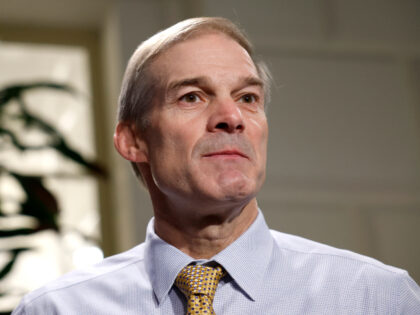 U.S. Rep. Jim Jordan (R-OH) speaks to the media as he leaves a closed-door House Republica