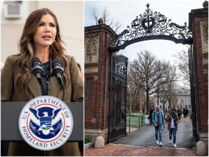 Department of Homeland Security (DHS) Secretary Kristi Noem holds a press conference in Sp