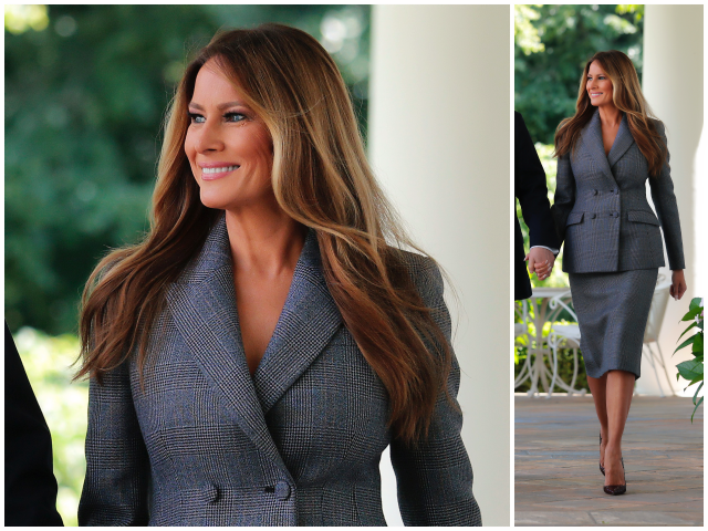 Fashion Notes: Melania Trump is All Business in Prada Suit, Python Pumps