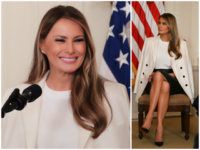 Fashion Notes: Melania Trump Wears Dior, Bespoke Hervé Pierre to Unveil Barbara Bush Postage Stamp