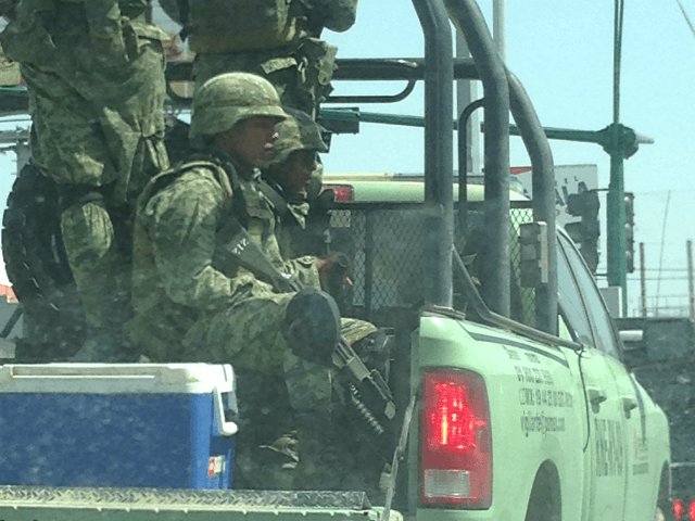 Mexican Amry soldiers provide security to the country's oil company Pemex. (Credit Br