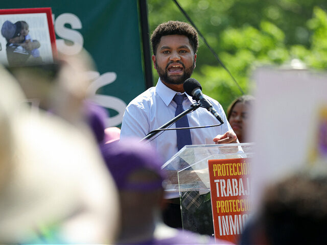 Rep-Maxwell-Frost-D-FL-rally-Kilmar-Abrego-Garcia-3-15-25-getty U.S. Representative Maxwell Frost (D-FL) speaks at a rally to free Kilmar Abrego Garcia at