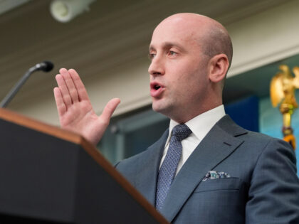 White House Deputy Chief of Staff Stephen Miller speaks during a press briefing at the Whi