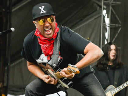 BOSTON, MASSACHUSETTS - MAY 25: Tom Morello performs during the 2025 Boston Calling Music