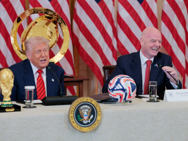 U.S. President Donald Trump speaks alongside President of Fédération Internationale de F