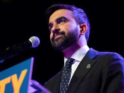 Zohran Mamdani looks out into the crowd at a rally at Brooklyn Steel in Brooklyn New York