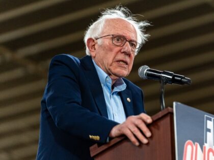Senator Bernie Sanders (I-VT) speaks at the Fighting Oligarchy rally in Harrisburg, Pennsy