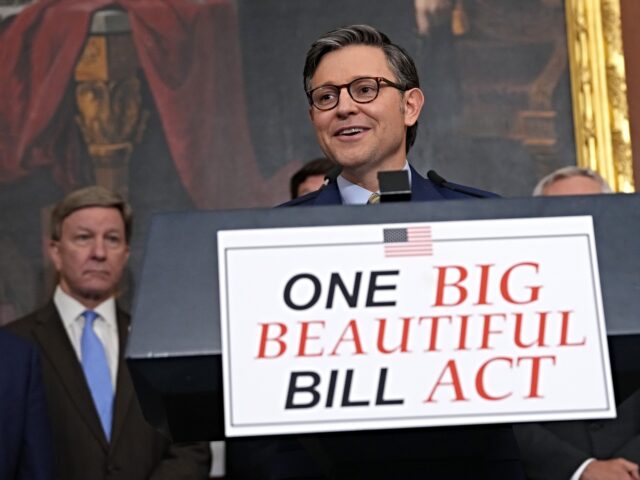 WASHINGTON, DC - MAY 22: U.S. Speaker of the House Mike Johnson (R-LA) speaks to the media