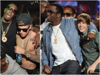 ATLANTA, GA - FEBRUARY 05: Sean 'Diddy' Combs, Justin Bieber and Rick Ross atten