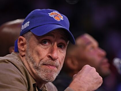 NEW YORK, NEW YORK - MAY 16: Jon Stewart looks on in Game Six of the Eastern Conference Se