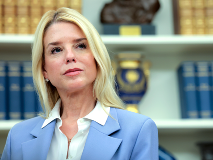 WASHINGTON, DC - MAY 06: U.S. Attorney General Pam Boni attends the swearing-in ceremony f