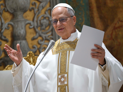 American Cardinal Robert Francis Prevost presides over his first Holy Mass as Pope Leo XIV