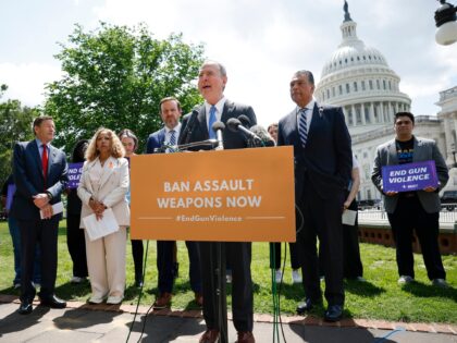 WASHINGTON, DC - APRIL 30: U.S. Sen. Adam Schiff (D-CA) speaks at a press conference intro