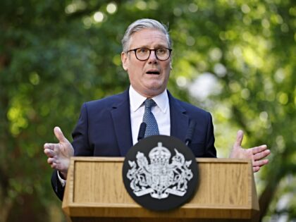 Keir Starmer, UK prime minister, during a business reception on the sidelines of the UK-EU