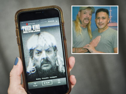 The Netflix Inc. true crime documentary miniseries "Tiger King" trailer is displ