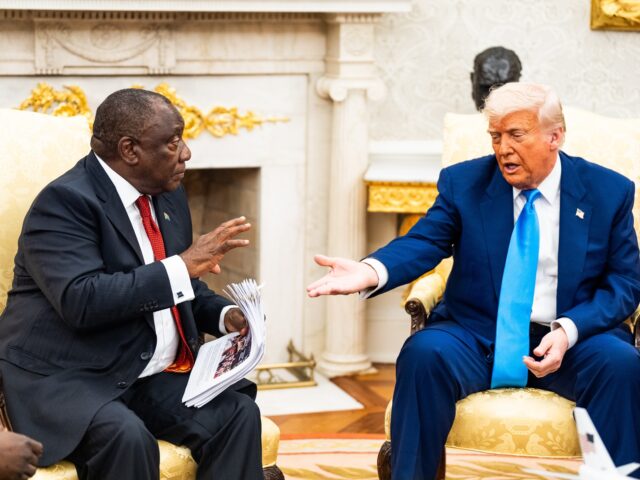 WASHINGTON, DC May 21, 2025: US President Donald Trump speaks during a meeting with Presid