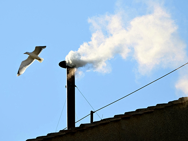 white-smoke-vatican-getty TOPSHOT - This photograph shows white smoke rising from the chinmey of the Sistine Chapel