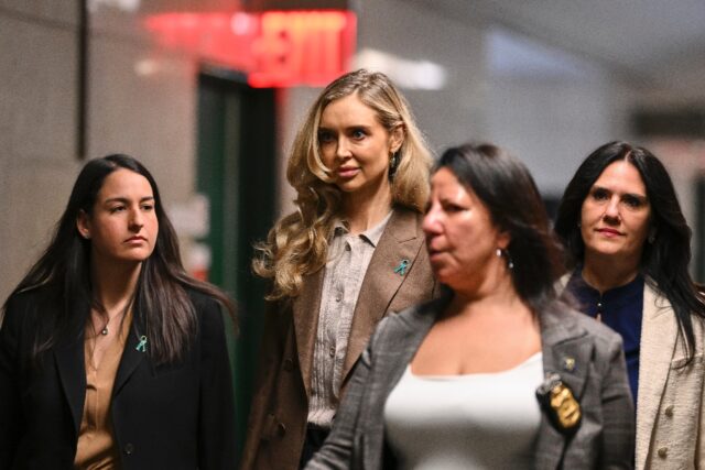 Alleged victim of Harvey Weinstein, Kaja Sokola (center) testified against the former movi