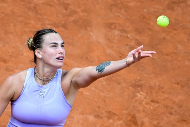 Aryna Sabalenka reached the last 16 of the Italian Open on Sunday.
