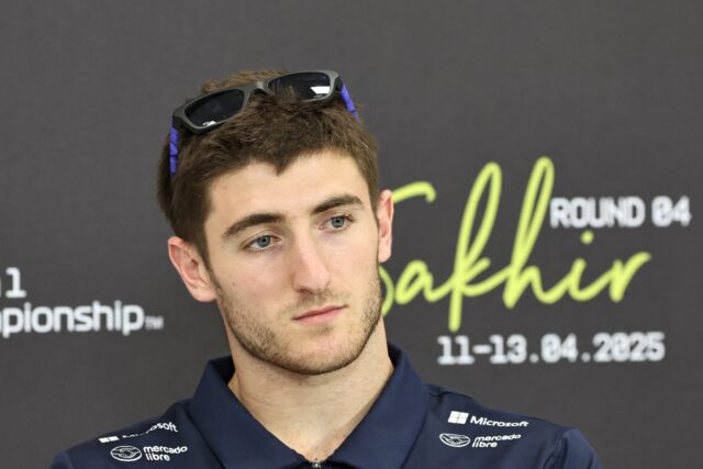 Australian driver Jack Doohan at a press conference in Bahrain last month