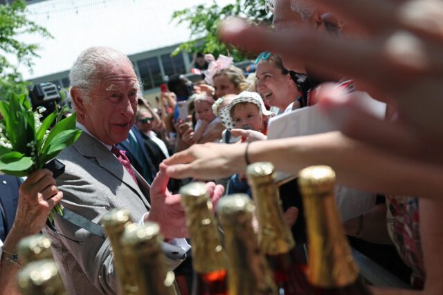 Britain's King Charles III greeted people during a community event in Ottawa's Lansdowne P