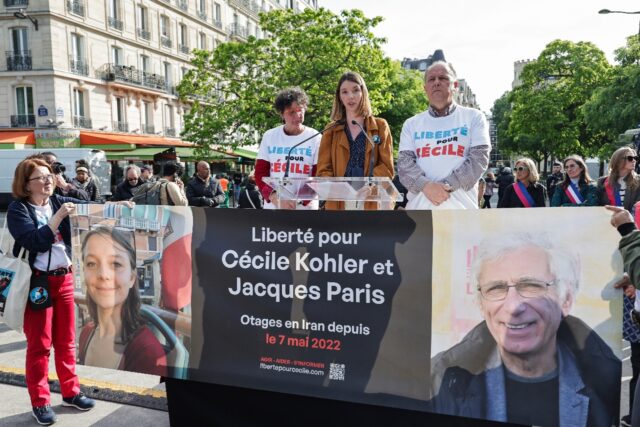 Cecile Kohler's parents and sister joined a rally in Paris