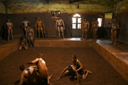Unlike conventional wrestling matches played on mats with regulated draws, India's "mud wr