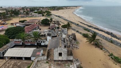 Fort Prinzenstein, once a slave fort, is among the most threatened sites from nature and n