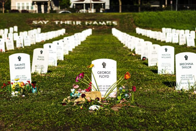 George Floyd is among model headstones bearing the names of people killed by law enforceme
