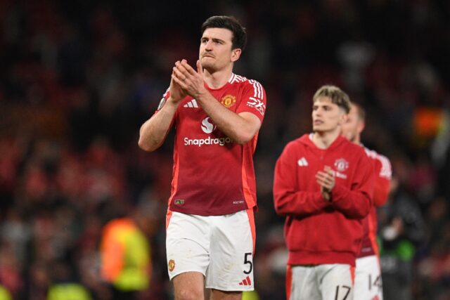 Harry Maguire scored the winner for Manchester United against Lyon in the Europa League qu