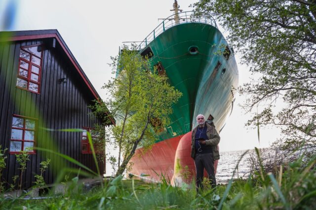 Johan Helberg woke up to find the hulking cargo ship a little too close for comfort