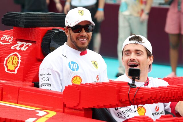 Lewis Hamilton and Charles Leclerc enjoyed a fun ride in Lego F1 cars before enduring more