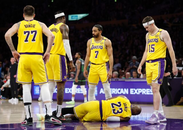 Down and out: the Los Angeles Lakers are set for a roster rebuild after their disappointin