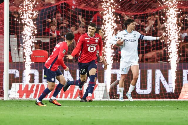 Matias Fernandez-Pardo (C) secured Lille a point against Marseille at the Stade Pierre-Mau