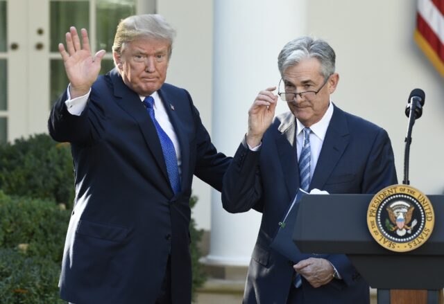 The meeting between US President Donald Trump (L) and Federal Reserve Chair Jerome Powell