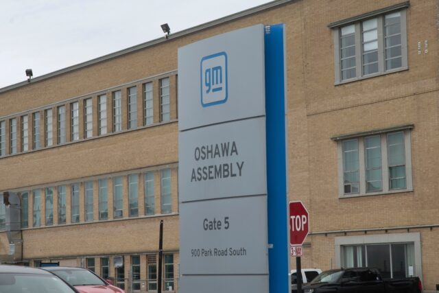 General Motors has reduced the number of shifts at this assembly plant in Oshawa, Canada