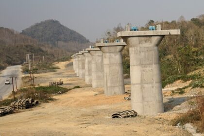Part of the rail line linking China to Laos, a key part of Beijing's 'Belt and Road' proje
