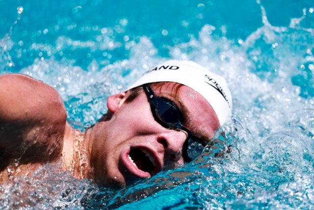 Paris Olympic hero Leon Marchand of France competes in the 400m freestyle at the TYR Pro S